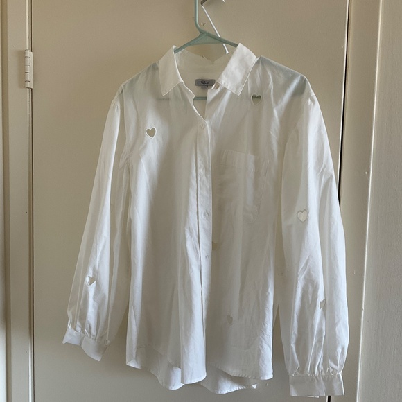 Rails Janae Shirt White Eyelet Hearts - Picture 5 of 8